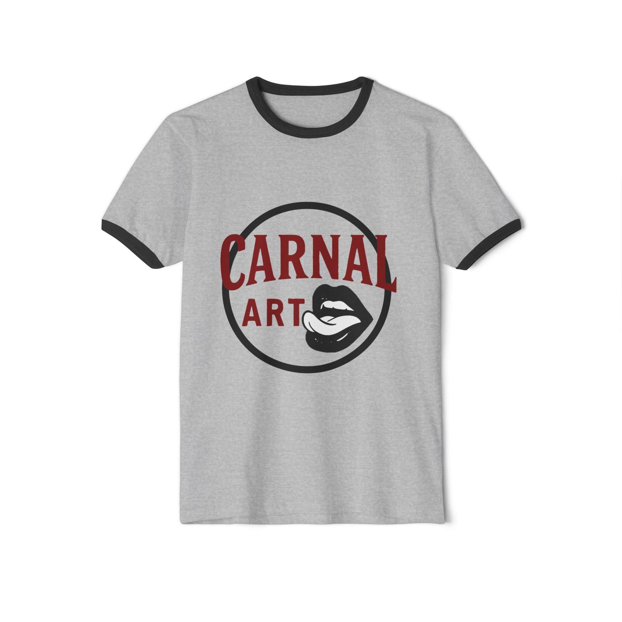 Unisex Cotton  Carnal Arts Studio Logo Ringer T-Shirt