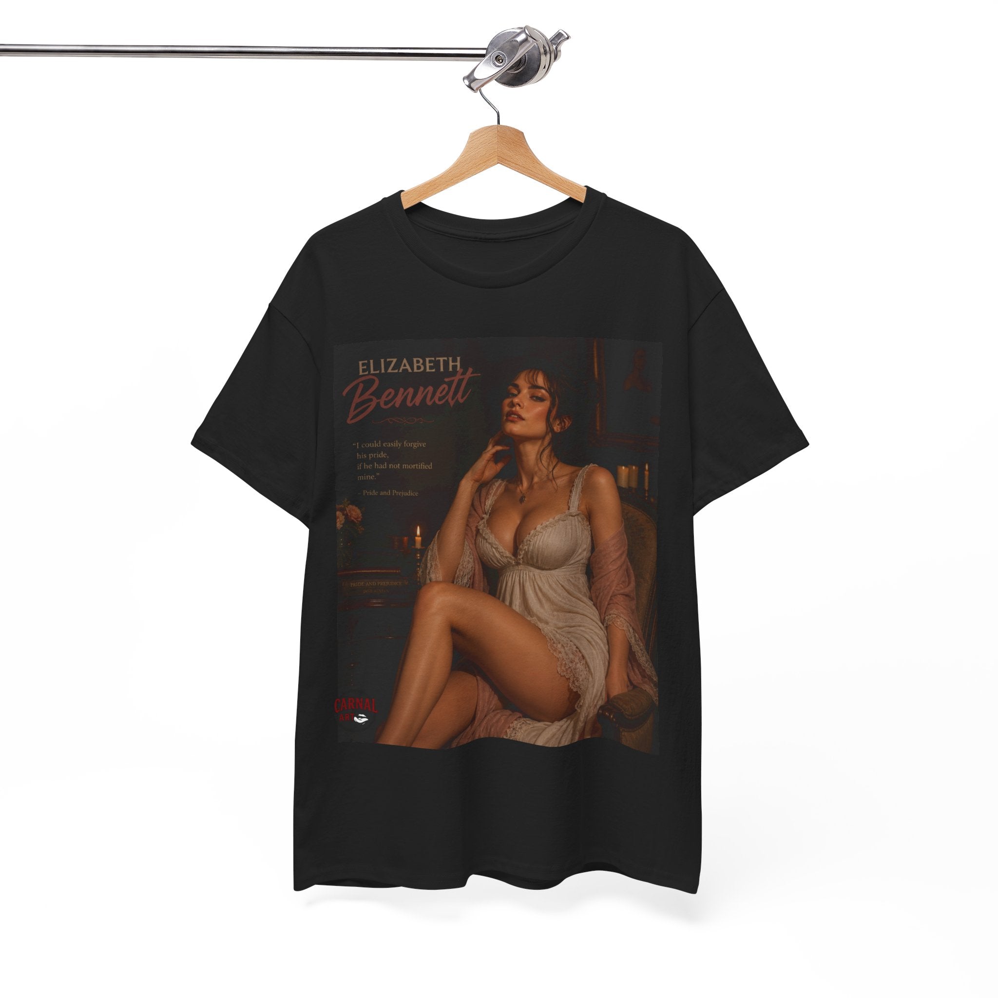 Classic Literature Femme Fatales Range - "Elizabeth Bennett" Retro Glam Graphic T-Shirt