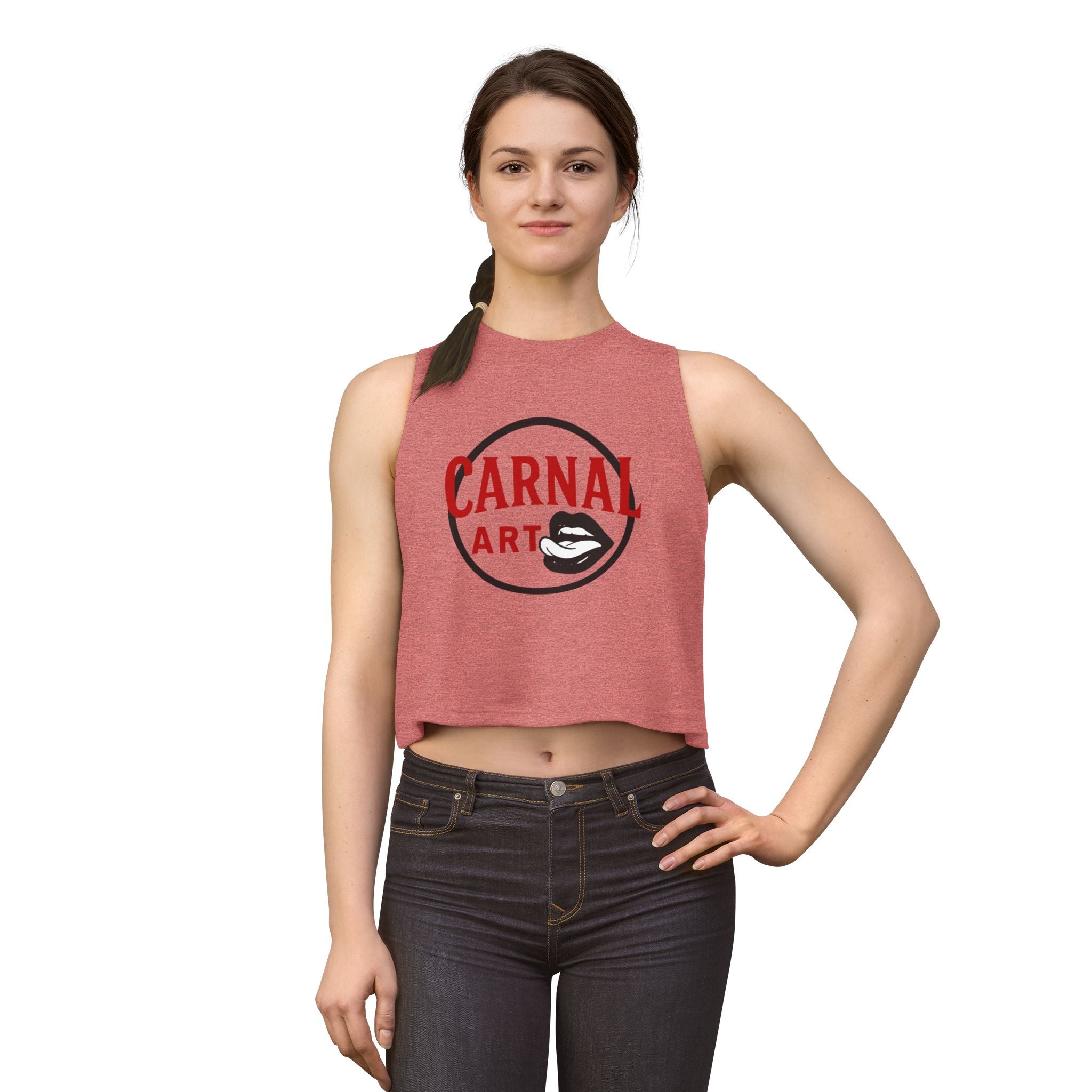 Women's Crop Top — 'CARNAL ART' Graphic Cropped Tank Top