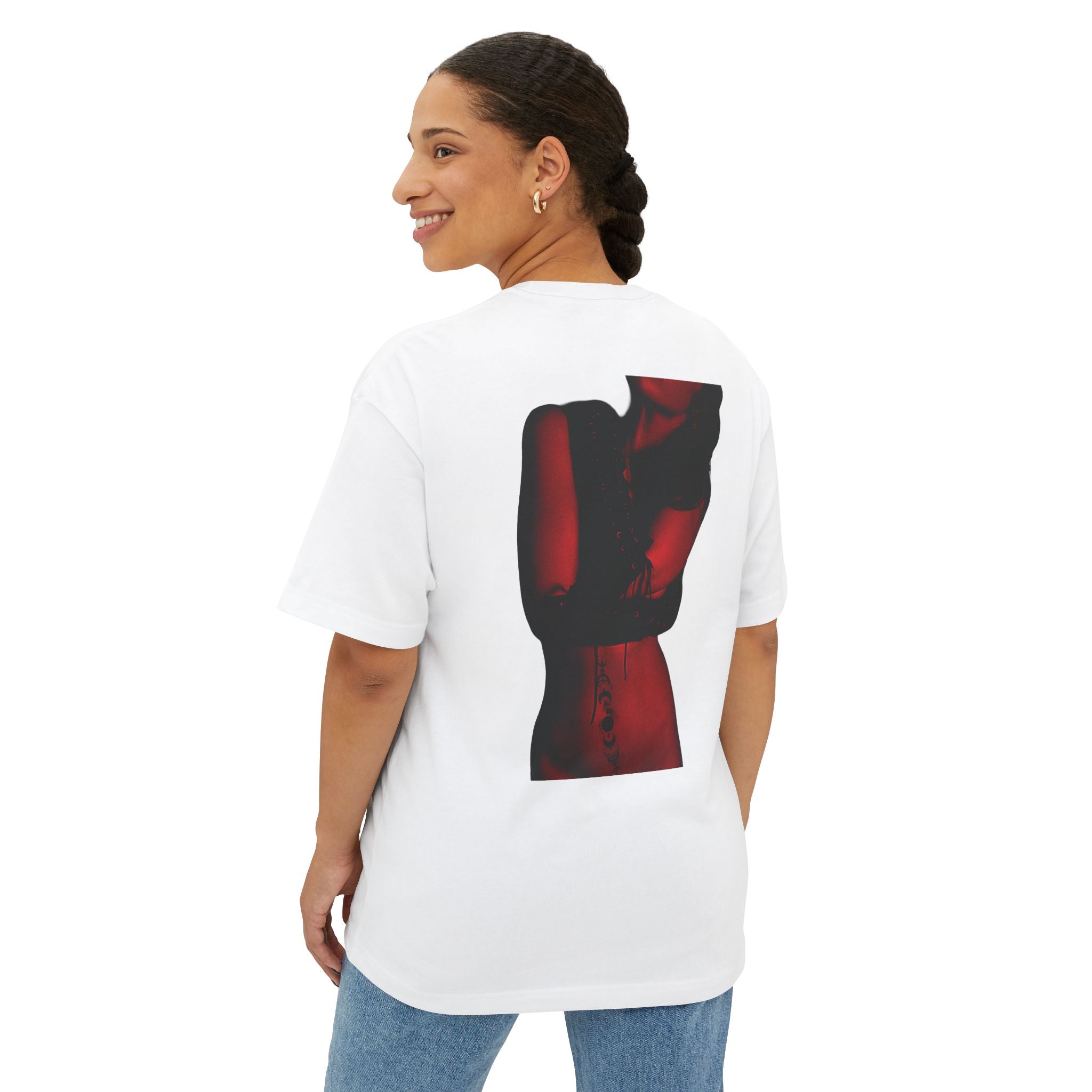 Graphic Tee — "Sin Looks Good On Me" Red Noir Photo Print