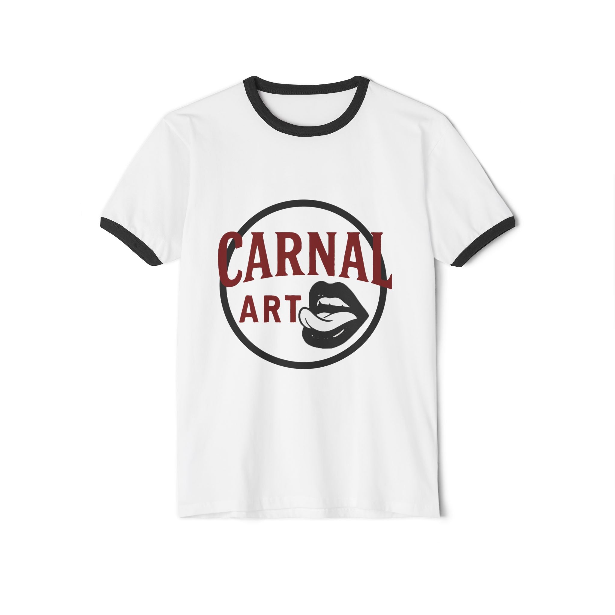 Unisex Cotton  Carnal Arts Studio Logo Ringer T-Shirt
