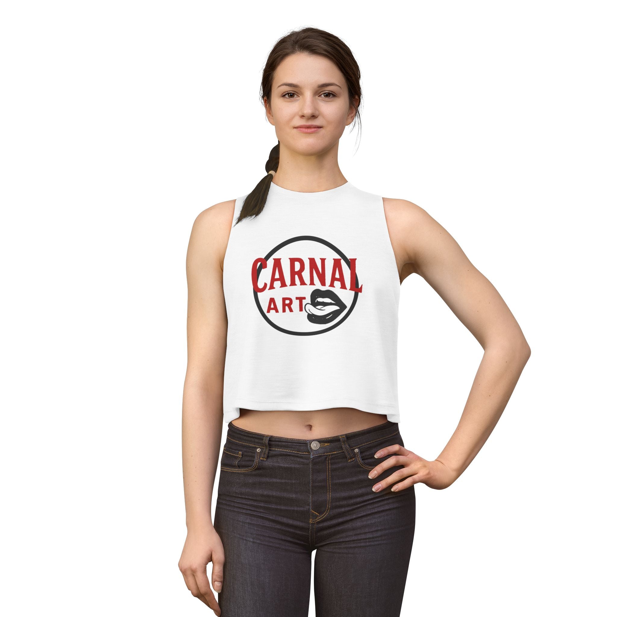 Women's Crop Top — 'CARNAL ART' Graphic Cropped Tank Top