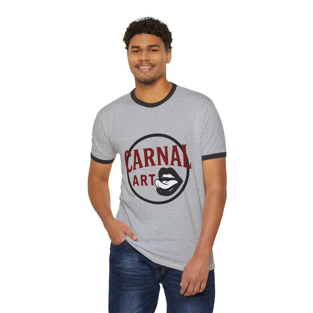 Unisex Cotton  Carnal Arts Studio Logo Ringer T-Shirt